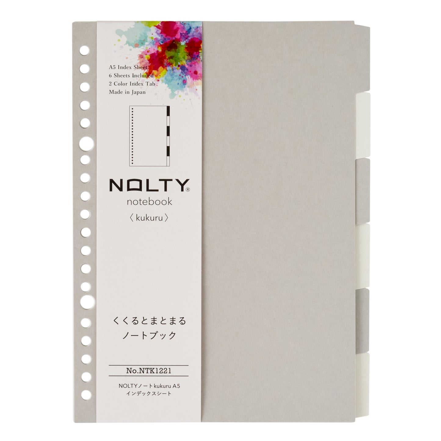 NOLTY Notebook kukuru A5 6-Tab Index Sheet – Grey