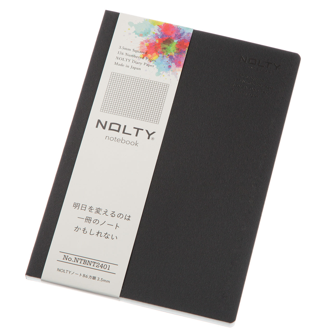 NOLTY Notebook B6 Grid 3.5 mm 176P – Black
